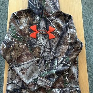 Under Armour Kids Hoodie - Camo and Orange (XL)
